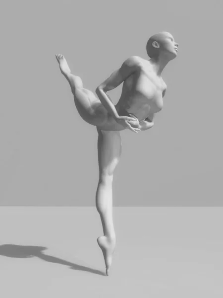 Weergave Van Een Vrouwelijke Figuur Elegante Balletpose — Stockfoto