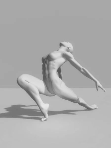 Render Female Figure Muscle Definition Ballet Pose — ストック写真