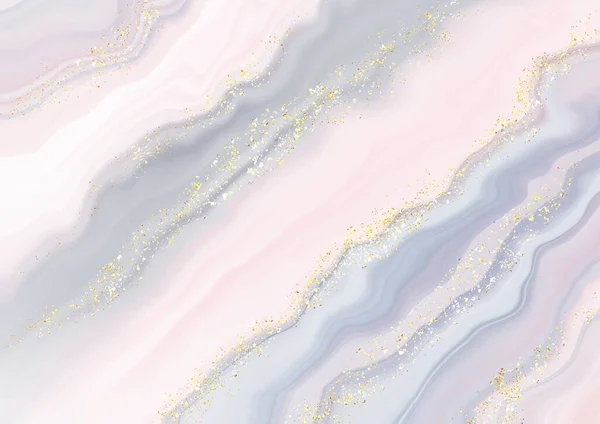 Pastel Hand Painted Watercolour Background Gold Glitter Elements — ストックベクタ