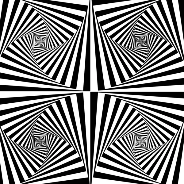 Abstrakte Optische Täuschung Hintergrund Schwarz Weiß — Stockvektor