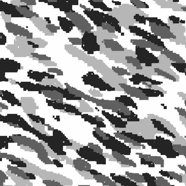 Digitale Camo Stijl Patroon Achtergrond Zwart Wit Grijs — Stockvector