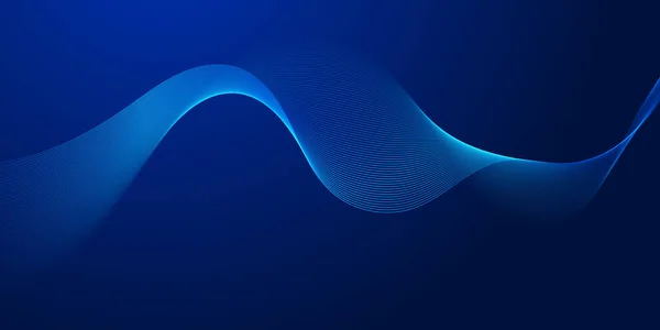 Abstract Blue Flowing Lines Banner Design — Vector de stock