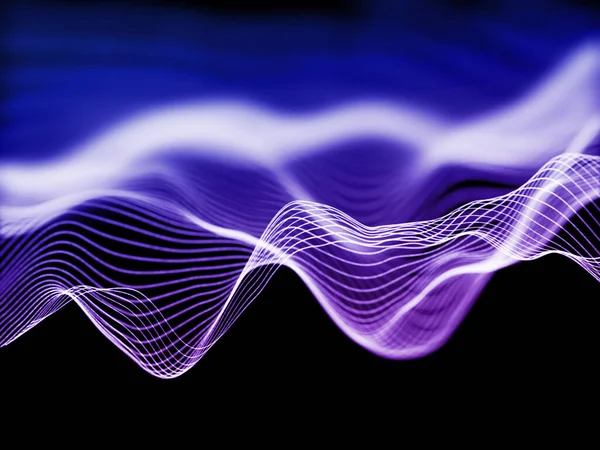 Render Network Data Communications Design Flowing Waves — Stockfoto