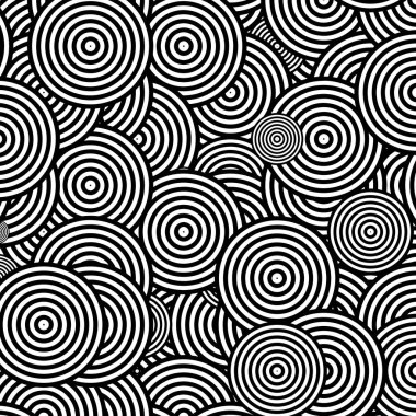 Abstract chaotic circles design pattern background