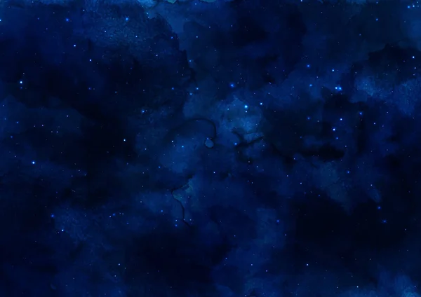 Hand Painted Detailed Watercolour Night Sky Background — ストックベクタ