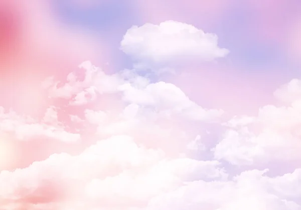 3D render of a cotton candy sky with fluffy clouds