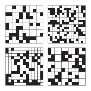 Collection of blank crossword puzzle layout backgrounds 
