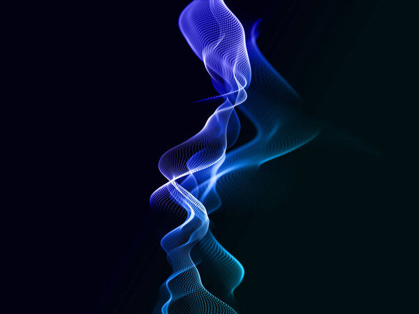 3D render of a modern technology background with flowing particles design