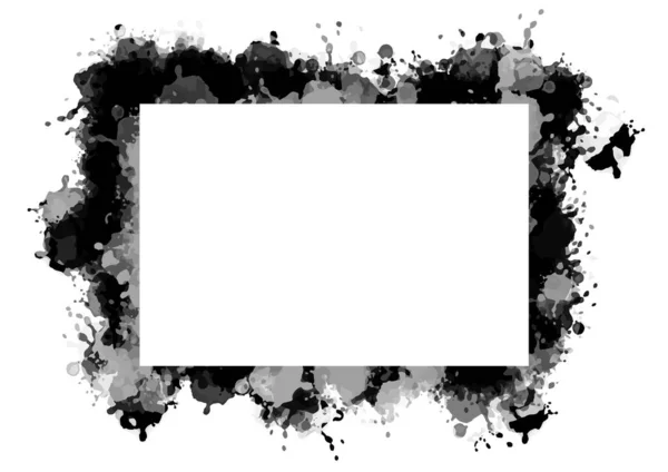 Black White Grunge Spray Paint Border Design — Vetor de Stock