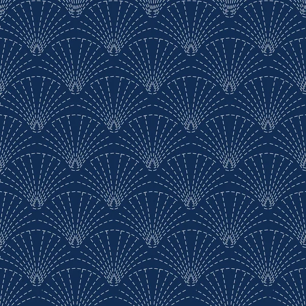 Embroidery Pattern Background Japanese Sashiko Design — ストックベクタ