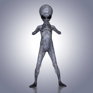 Yaratık gibi uzaylıyla Cadılar Bayramı 'nın 3 boyutlu görüntüsü 