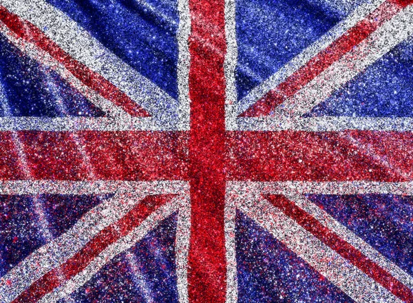 Fondo Union Jack Flag Con Efecto Purpurina Brillante — Foto de Stock