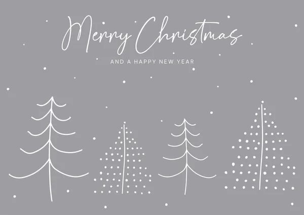 Minimal Hand Drawn Christmas Card Background — Stock Vector