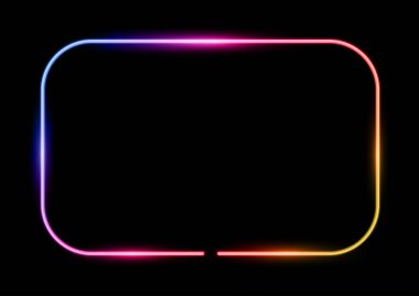 Gökkuşağı renkli neon çerçeve tasarımı ile soyut arkaplan