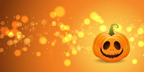 Spookachtige Halloween Banner Ontwerp Met Jack Lantaarn — Stockvector