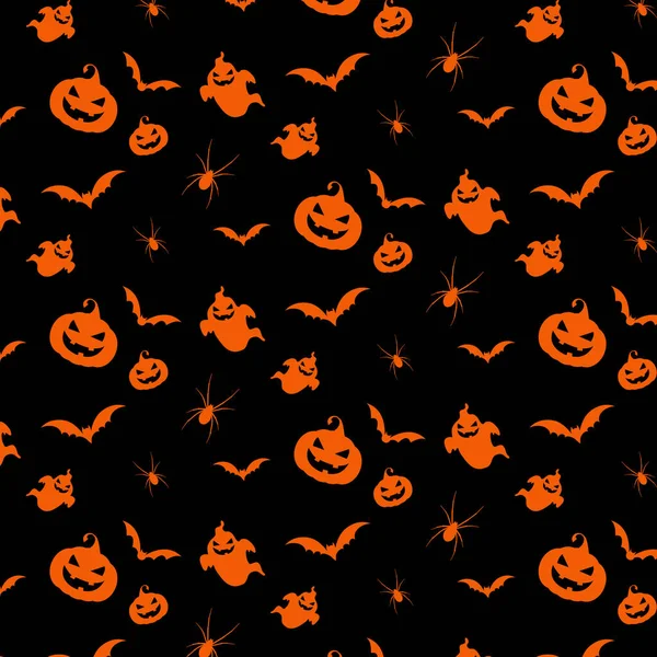 Padrão Halloween Fundo Laranja Preto — Vetor de Stock