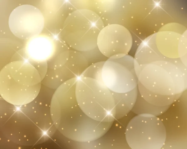 Golden Christmas Background Stars Bokeh Lights — Stock Photo, Image