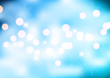 Bokeh ışıkları ve kar taneleri tasarımlı Noel arkaplanı