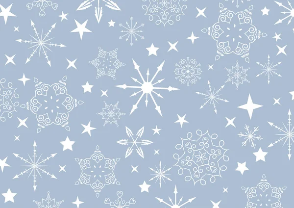 Christmas Background Snowflakes Stars Design — Stock Vector