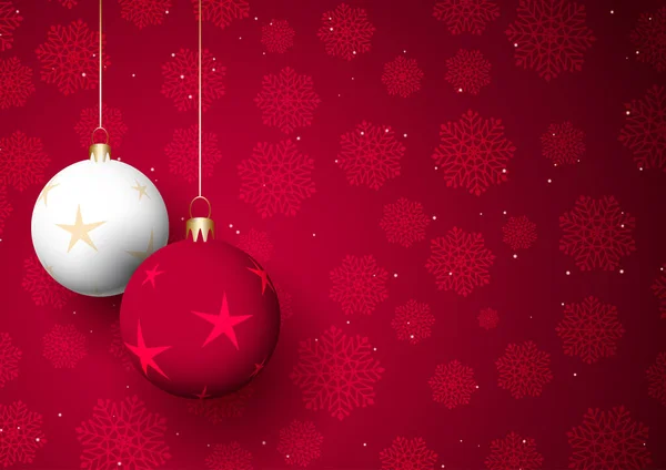 Fond Noël Avec Conception Boules Suspendues — Image vectorielle