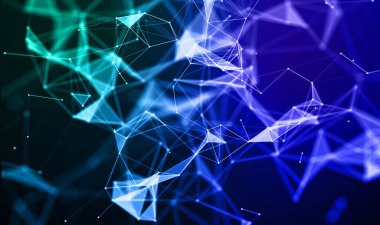 Noktaları ve çizgileri birleştiren bir teknolojinin 3 boyutlu canlandırması