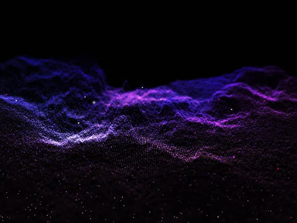 Render Network Communications Data Technology Background Flowing Particles — Stock Photo, Image