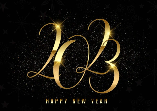 Elegant Happy New Year Background Gold Numbers Glitter — Stock Vector
