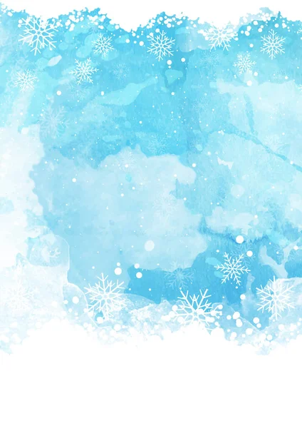 Aquarell Weihnachten Hintergrund Mit Einem Schneeflocken Design — Stockvektor