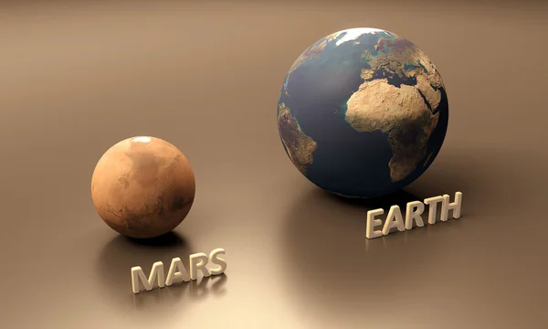Planets Earth and Mars — Stock Photo, Image