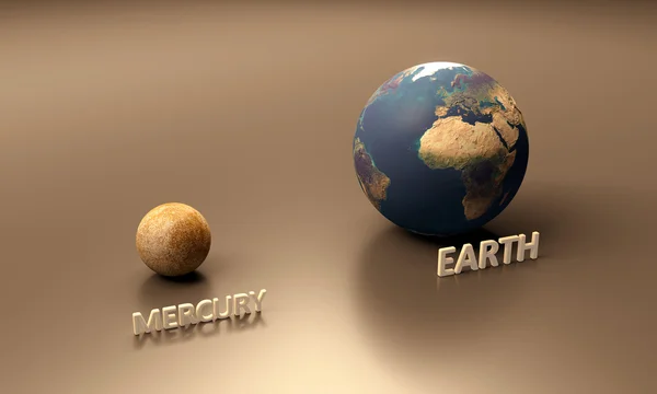 Planets Earth and Mercury — Stock Photo, Image