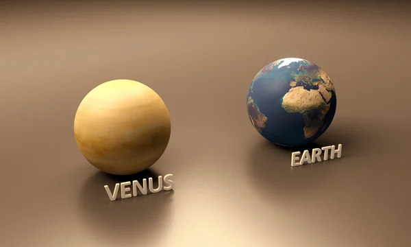 Planeter jorden och venus Stockbild