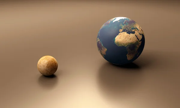 Planètes Terre et Mercure blanc — Photo