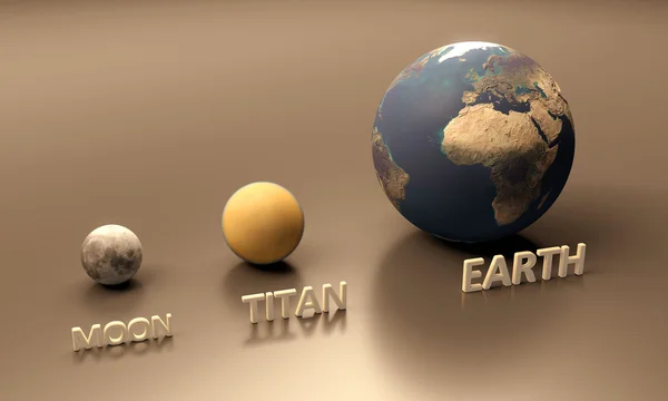 Aarde maan titan — Stockfoto