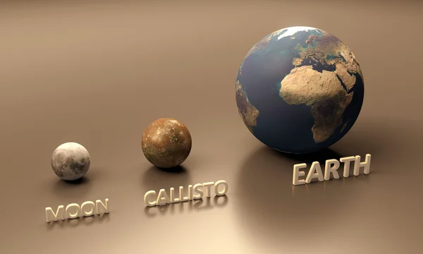 Callisto la Luna y la Tierra — Foto de Stock