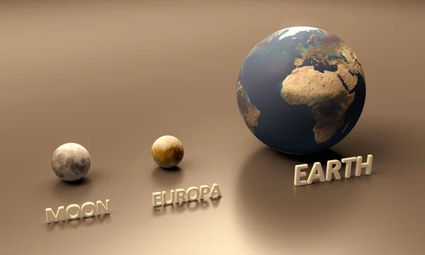 Europa the Moon and Earth — Stock fotografie