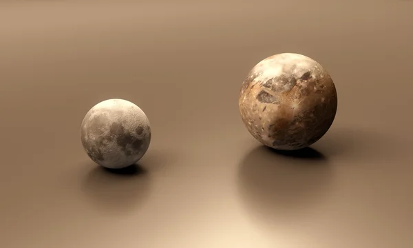 Ganímedes y la Luna en blanco — Foto de Stock