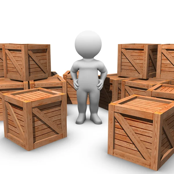Moving wooden crates — Stock Photo, Image