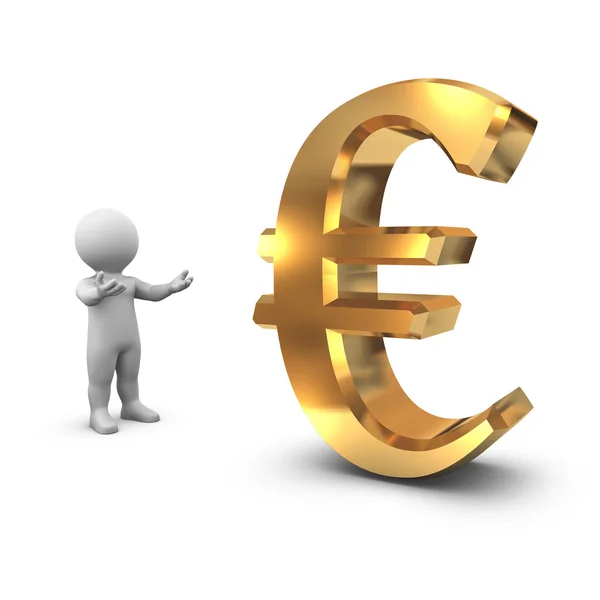 Az euró szimbólum bemutatása — Stock Fotó