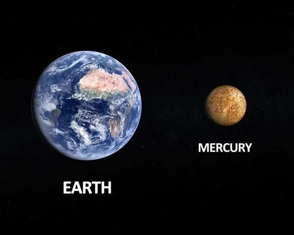 Planets Earth and Mercury — Stock Photo, Image