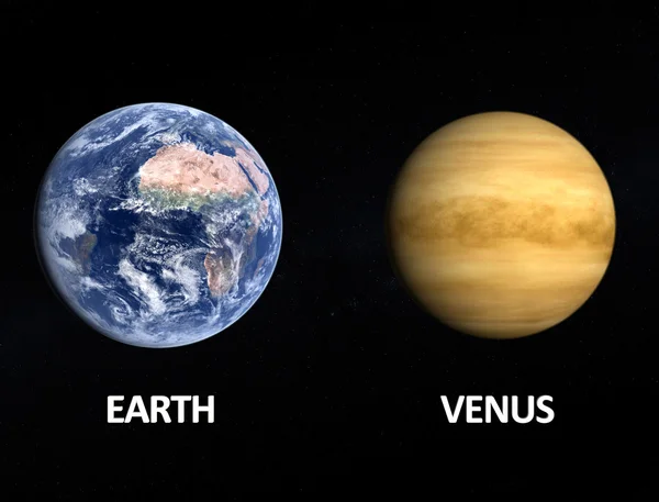 Planeten Erde und Venus Stockbild