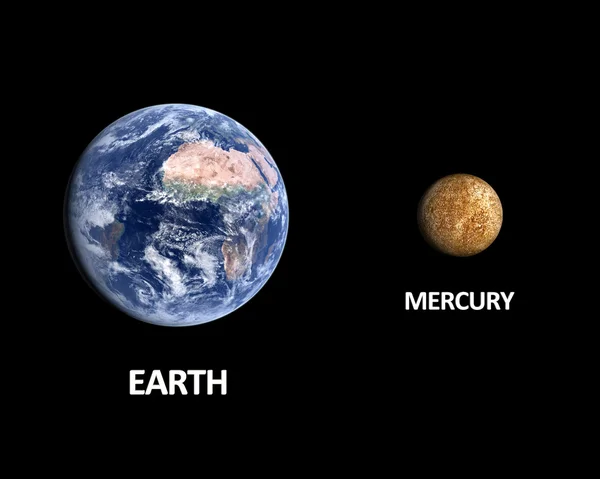 Planetas Terra e Mercúrio — Fotografia de Stock