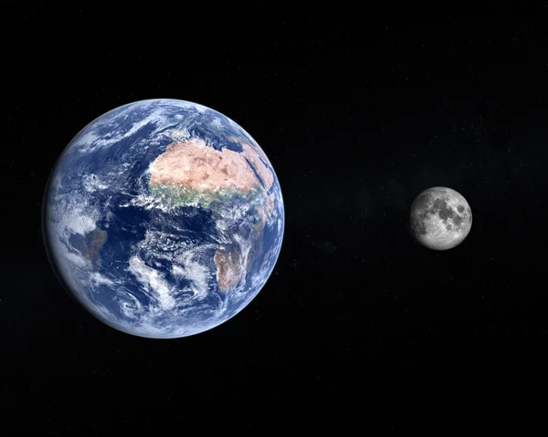 Planet Earth and our Moon — Stock Photo, Image