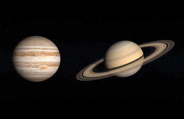 Planets Jupiter and Saturn — Stock Photo, Image