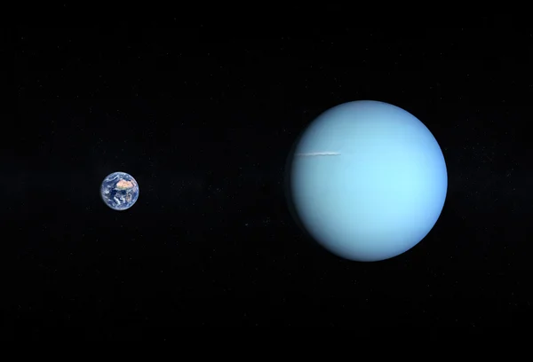 Planeten Erde und Uranus Stockbild