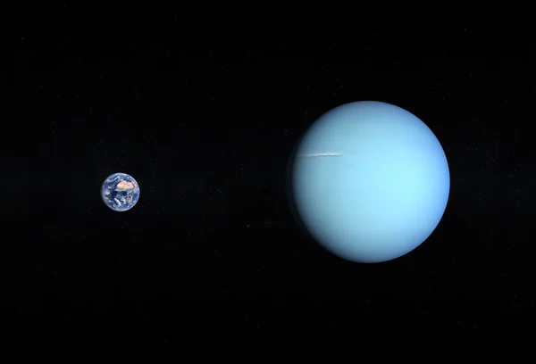 Planeter earth och uranus Stockbild