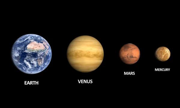 Planetas Tierra Venus Marte y Luna — Foto de Stock