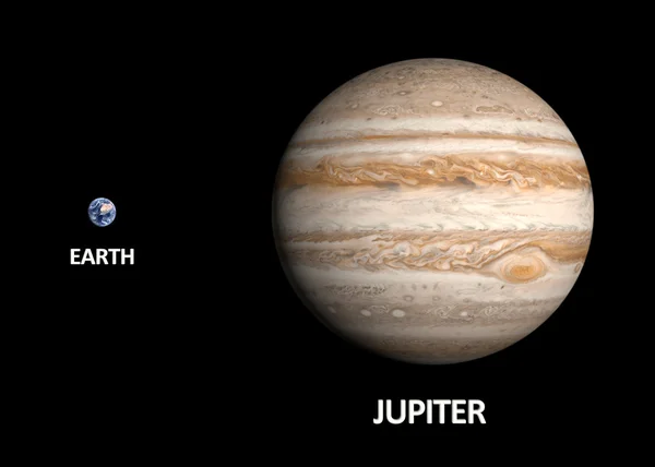 Planets Earth and Jupiter — Stock Photo, Image