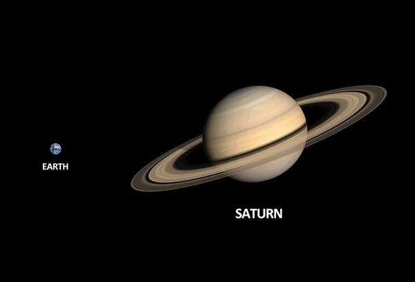 Planets Earth and Saturn — Stock Photo, Image