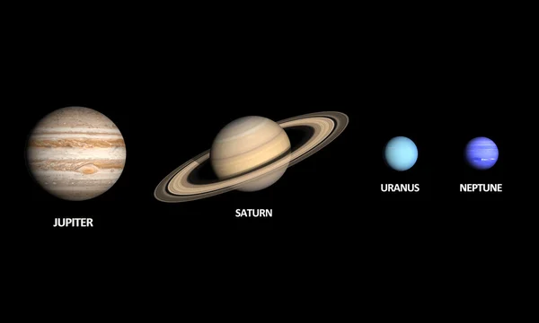 Planetas Júpiter Saturno Urano e Netuno — Fotografia de Stock