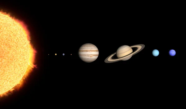 El sistema solar completo en blanco —  Fotos de Stock